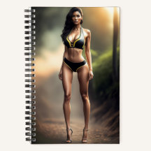 Girl wearing in black bikini Notebook