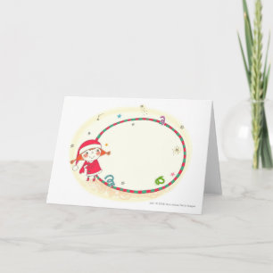 Girl wearing Santa costume Holiday Card