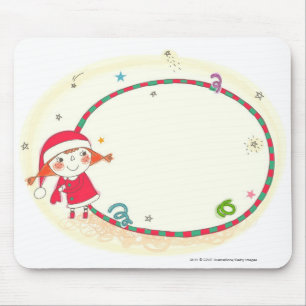 Girl wearing Santa costume Mouse Mat