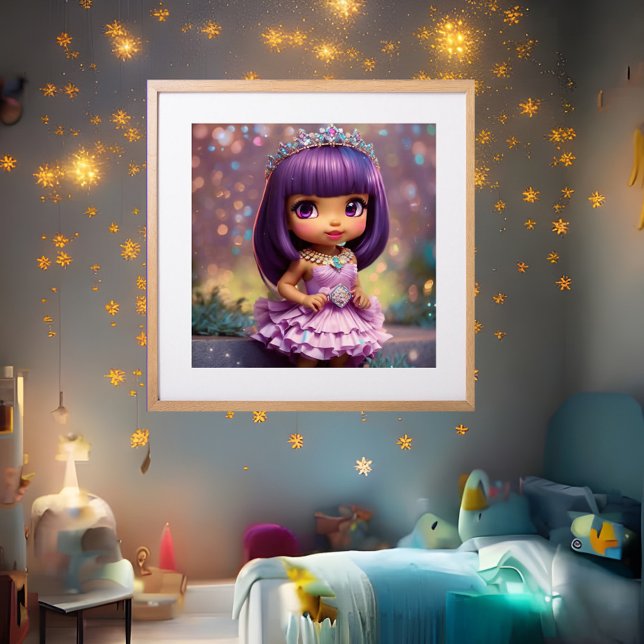 Girl whimsical cute Princess pink Tiara ethnic Poster (Creator Uploaded)