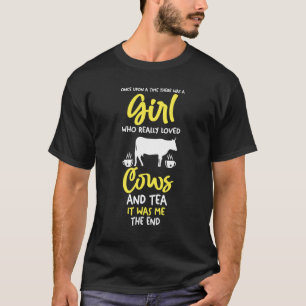 Girl Who Love Tea And Cow T-Shirt
