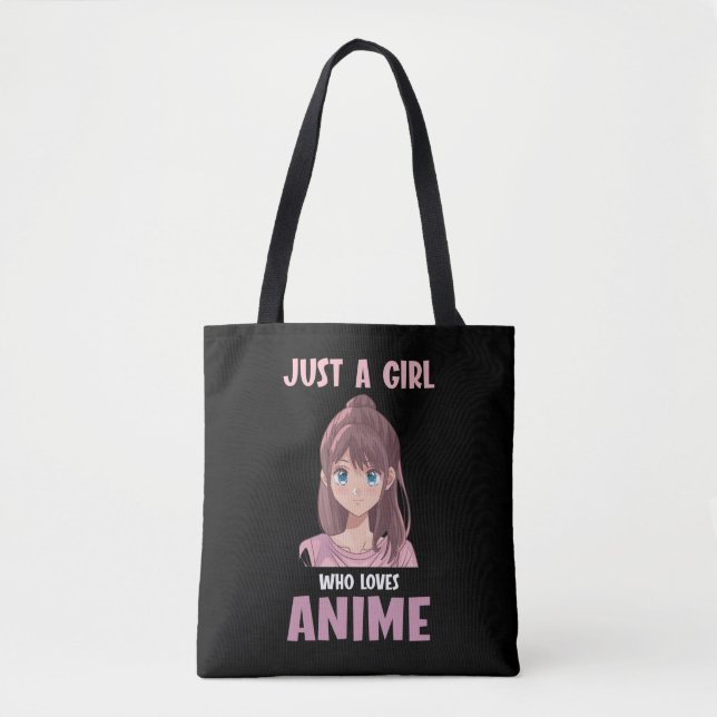 Girl Who Loves Anime lover Manga Cosplay Teen Tote Bag (Front)
