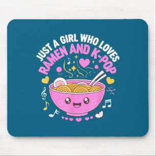Girl Who Loves Anime Ramen Graphic Art Mouse Mat