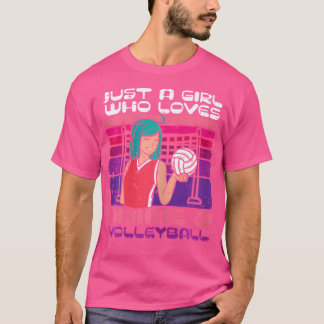 Girl Who Loves Anime Volleyball Player Otaku Girls T-Shirt