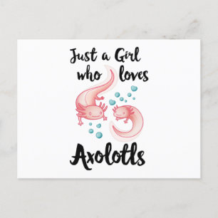 Girl who loves Axolotls Cute Axolotl Gift Women Postcard