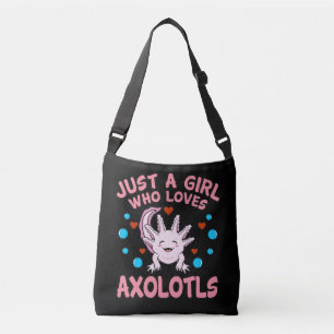 Girl Who Loves Axolotls Kawaii Animal Axolotl Love Crossbody Bag