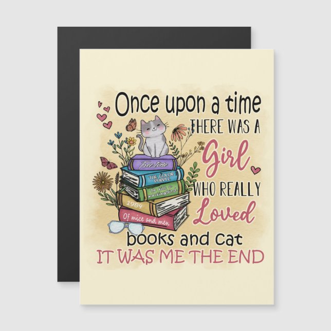 Girl Who Loves Books and Cats (Front/Back)