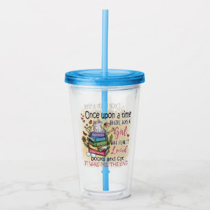 Girl Who Loves Books and Cats Acrylic Tumbler