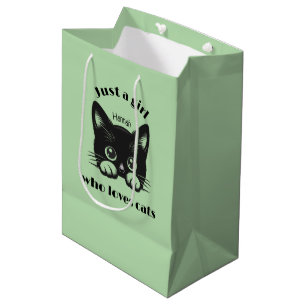 Girl Who Loves Cats Design Gift Bag