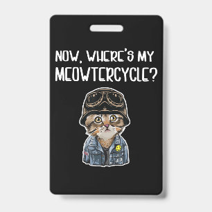 Girl Who Loves Cats Gift For Motorcycle Lovers ID Badge