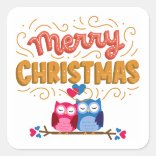 GIRL WHO LOVES CHRISTMAS AND NEW YEAR'S PARTY SQUARE STICKER