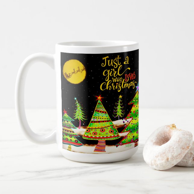 Girl Who Loves Christmas Inspirivity Coffee Mug (With Donut)