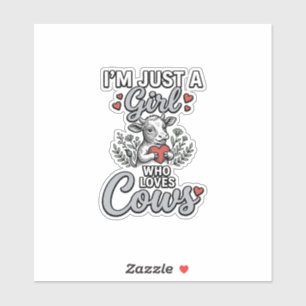 Girl Who Loves Cows Vintage Cute Cow Shirt Design_