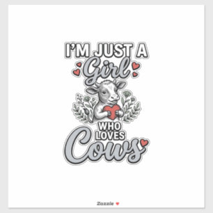 Girl Who Loves Cows Vintage Cute Cow Shirt Design_