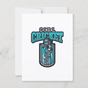Girl who loves cricket postcard