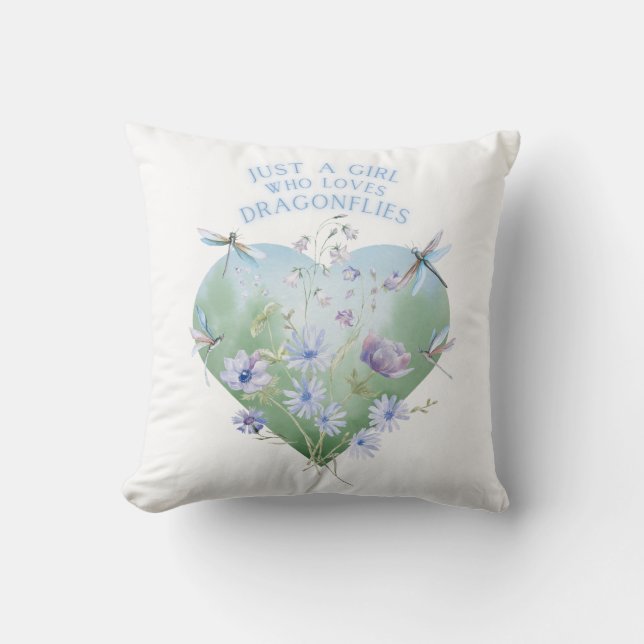 Girl Who Loves Dragonflies Cushion (Front)
