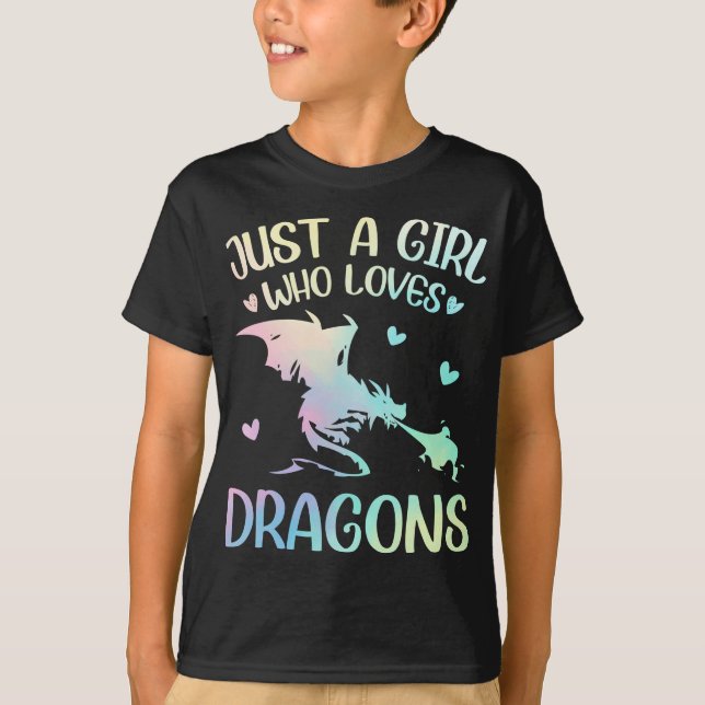 Girl Who loves Dragons T-Shirt (Front)
