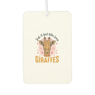 Girl Who Loves Giraffes Vintage Engraving Design_1 Car Air Freshener