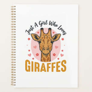 Girl Who Loves Giraffes Vintage Engraving Design_1 Planner