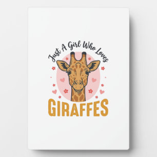 Girl Who Loves Giraffes Vintage Engraving Design_1 Plaque