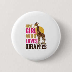 Girl Who Loves Giraffes Vintage Giraffe Shirt Desi 6 Cm Round Badge
