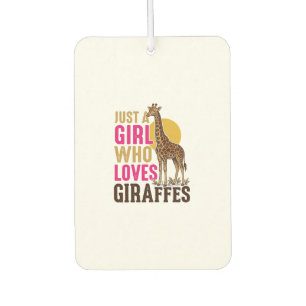 Girl Who Loves Giraffes Vintage Giraffe Shirt Desi Car Air Freshener