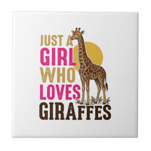Girl Who Loves Giraffes Vintage Giraffe Shirt Desi Tile