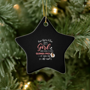Girl Who Loves Guinea Pigs Funny Guinea Pig Lover Ceramic Tree Decoration