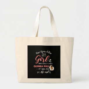Girl Who Loves Guinea Pigs Funny Guinea Pig Lover Large Tote Bag