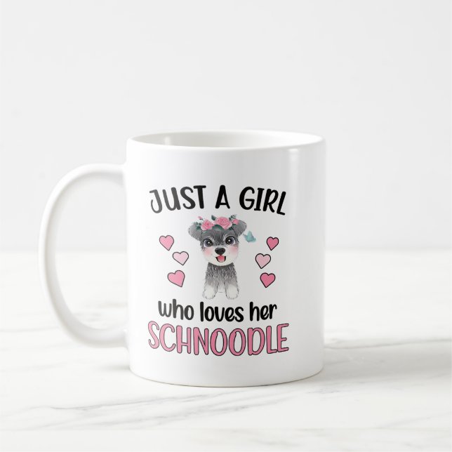 Girl Who Loves Her Schnoodle Mum 579 Coffee Mug (Left)