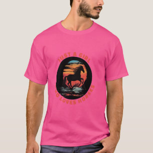 Girl Who Loves Horses Funny Women's Equestrian Hor T-Shirt