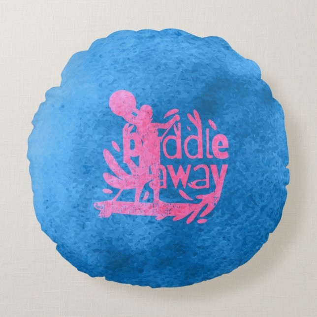 Girl Who Loves Paddle Away  Round Cushion (Front)