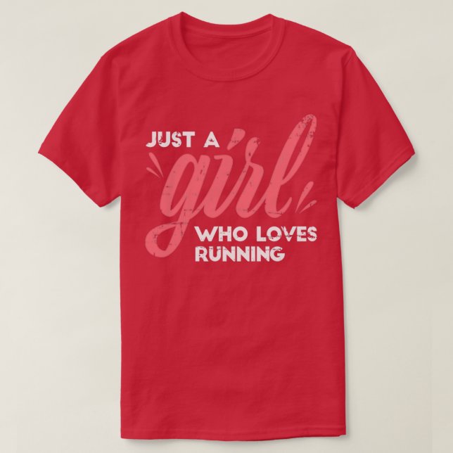 Girl Who Loves Running marathon runner running T-Shirt (Design Front)