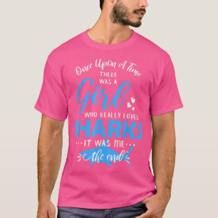 Girl Who Loves Sharks Girls Shark Gift Shark Novel T-Shirt