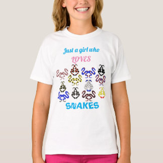 Girl who loves snakes T-shirt colourful snakes