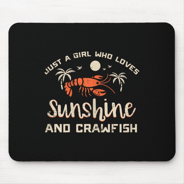 Girl Who Loves Sunshine Crawfish Crayfish Girls Ki Mouse Mat (Front)