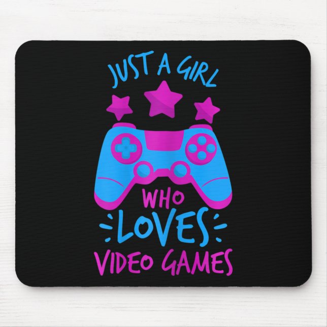 Girl Who Loves Video Games Game T Shirts For Girls Mouse Mat (Front)
