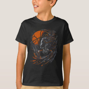 Girl Who Plays Bysketbyll Graphic For Women And Gi T-Shirt