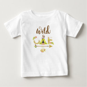 Girl Wild One Boho First Birthday Baby T-Shirt