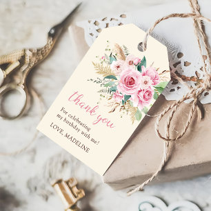 Girl Wildflower 1st Birthday Party Gift Tags