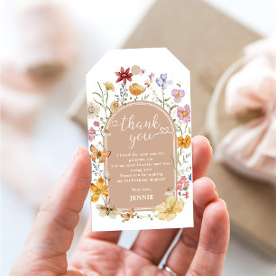 Girl Wildflower 1st Birthday Party Gift Tags