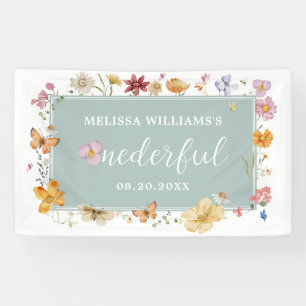 Girl Wildflower Onederful 1st Birthday Party Banner