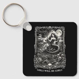 Girl Will Be Girls Female Mytical Mermaid Siren Fu Key Ring