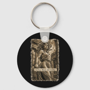Girl Will Be Girls Medusa Feminist Witch Monster Key Ring