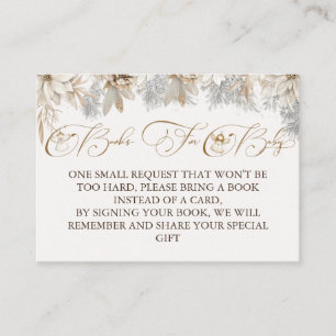 Girl Winter Floral Books For Baby Baby Shower Enclosure Card