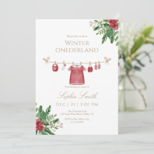 Girl Winter Onederland First Birthday Invite