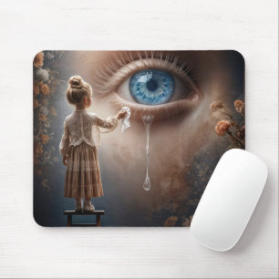 Girl Wiping Tears Away Mouse Mat