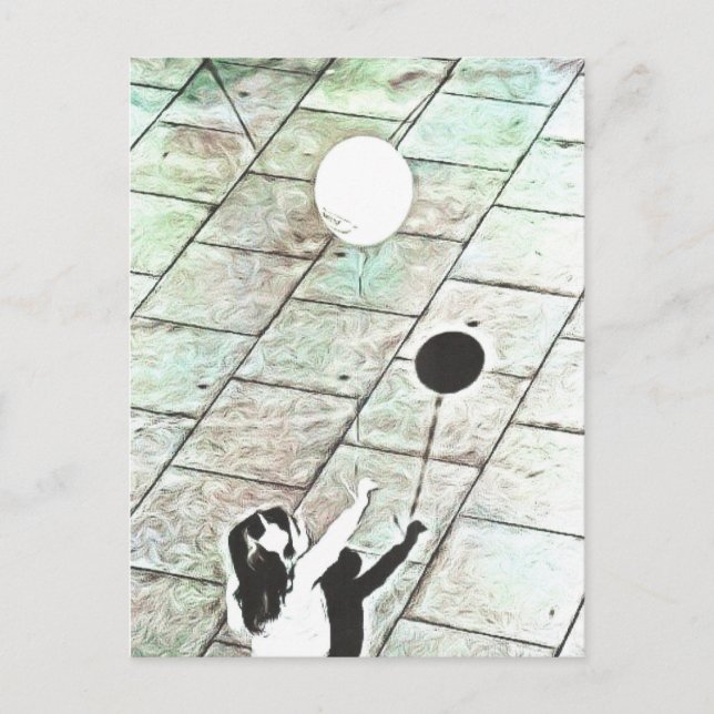 Girl with a balloon postcard (Front)