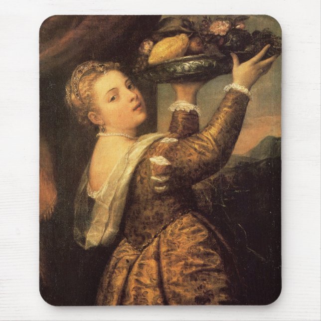 Girl With A Basket Of Fruits ( Lavinia ) Mouse Mat (Front)