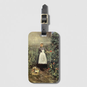 Girl With a Basket of Vegetables in a Garden Luggage Tag